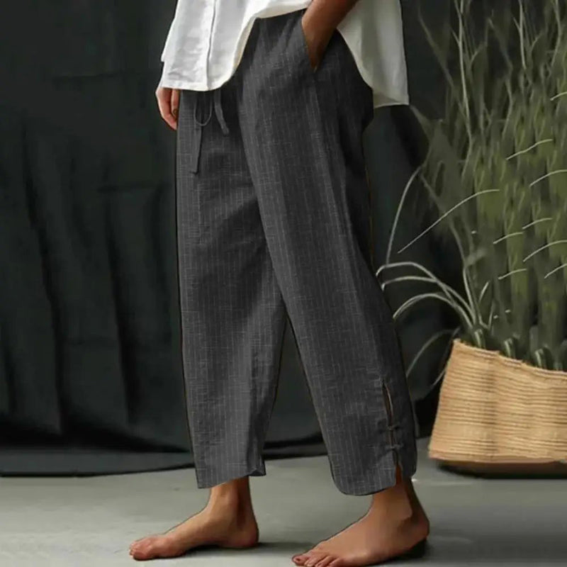 Women's Flare Pants | Drawstring Textured Relaxed Fit