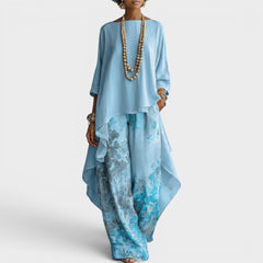 Women's Co Ord Set | Maxi Pants Relaxed Drape Soft Knit