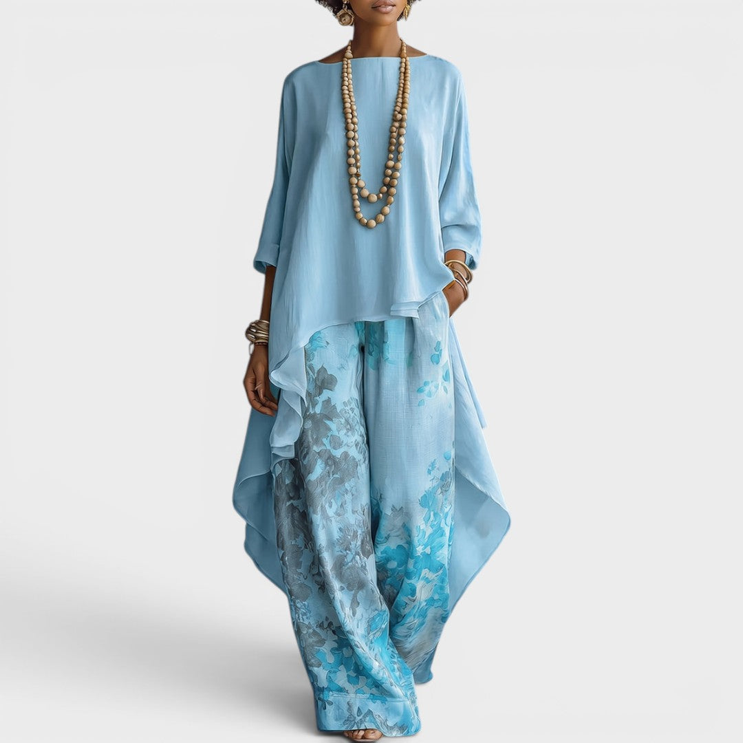 Women's Co Ord Set | Maxi Pants Relaxed Drape Soft Knit