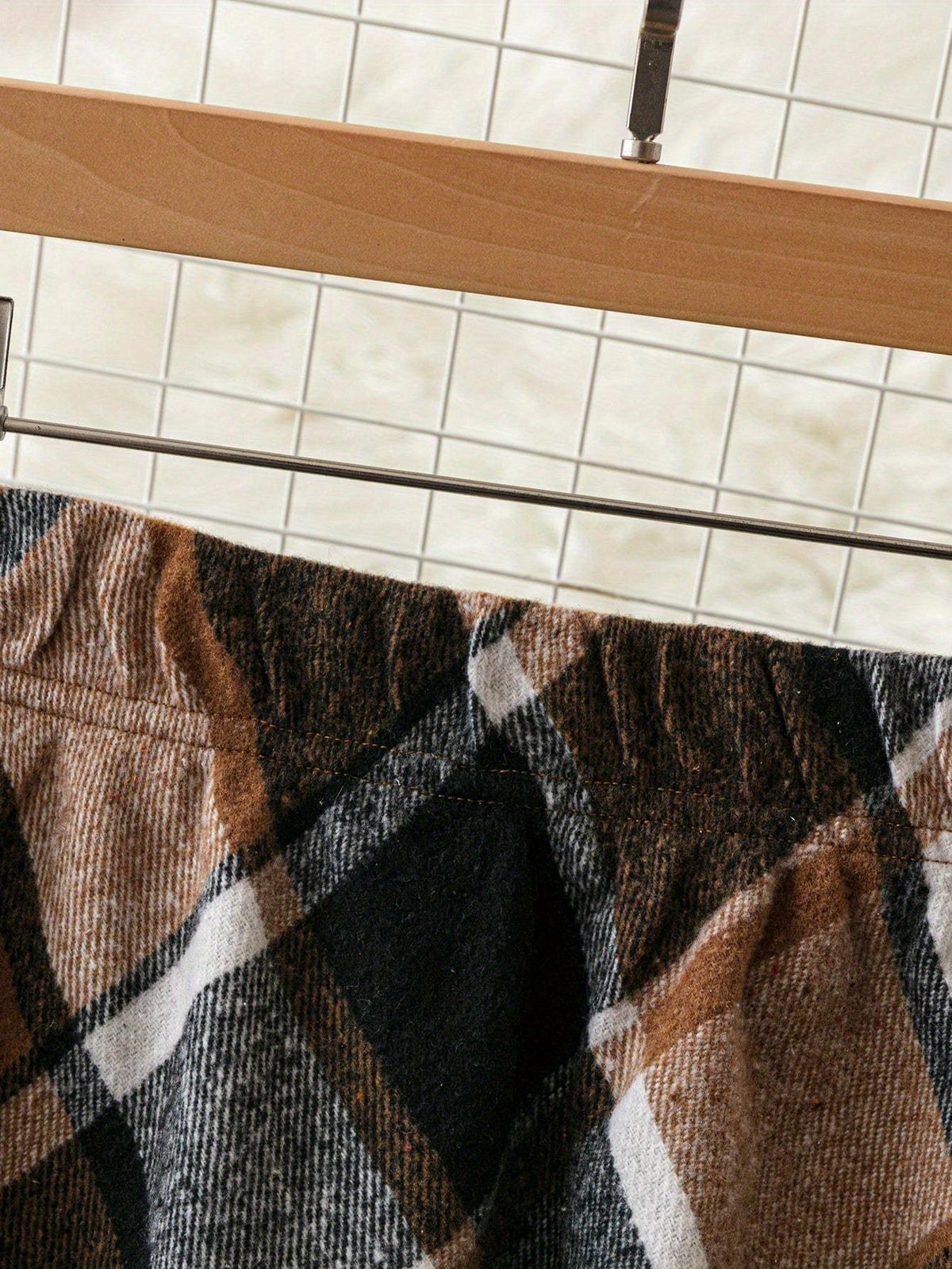 Women's Long Skirt | Maxi Plaid Wool A-Line Flared