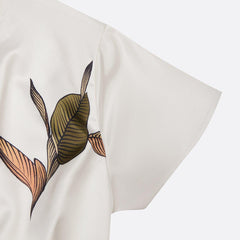 Women's Beach Dress | V Neckline Wrap Tie Botanical Print