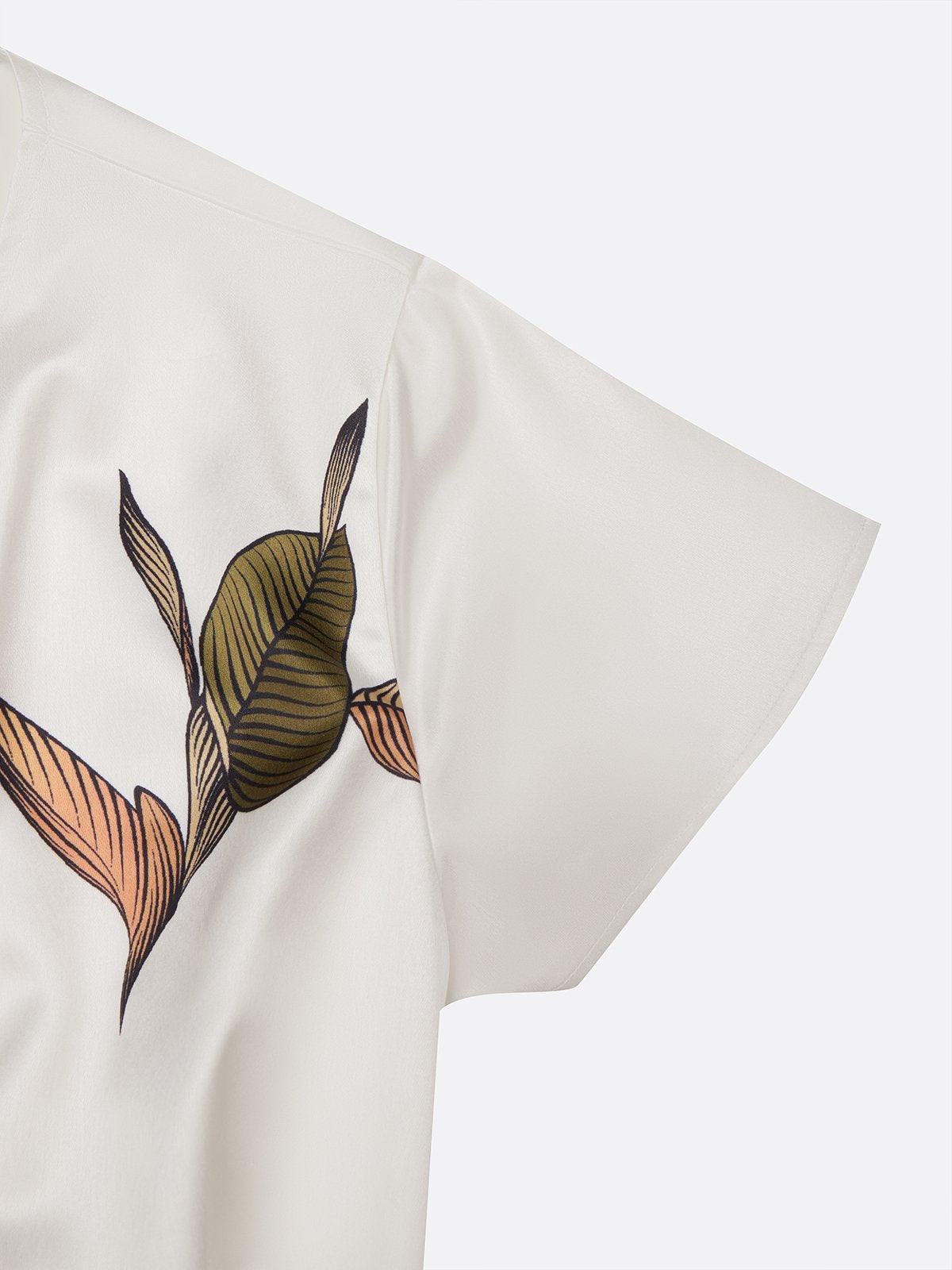 Women's Beach Dress | V Neckline Wrap Tie Botanical Print