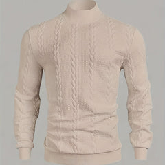 Women's Mock Neck Sweatshirt | Turtleneck Long Sleeve Textured Knit