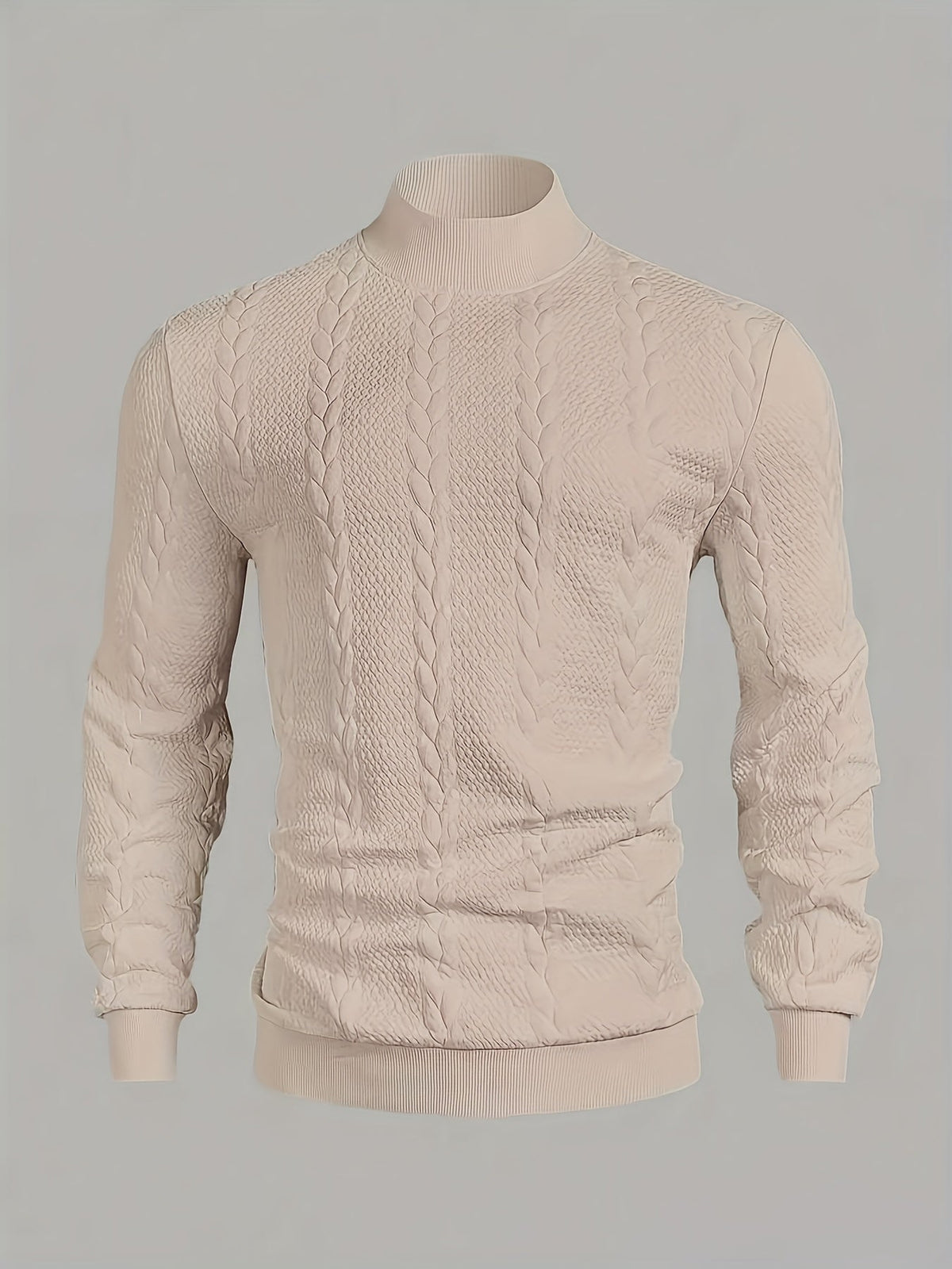 Women's Mock Neck Sweatshirt | Turtleneck Long Sleeve Textured Knit