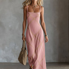 Women's Beach Dress | Maxi Length Square Neck Sleeveless