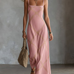 Women's Beach Dress | Maxi Length Square Neck Sleeveless