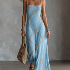 Women's Beach Dress | Maxi Length Square Neck Sleeveless