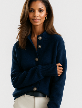 Women's Cardigan | Collar Button Front Knit Relaxed