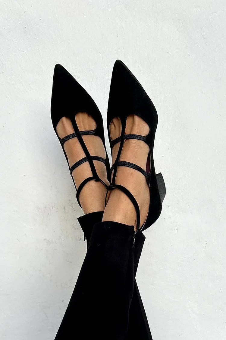 Women's Flats | Pointed Toe Strappy Ankle Strap