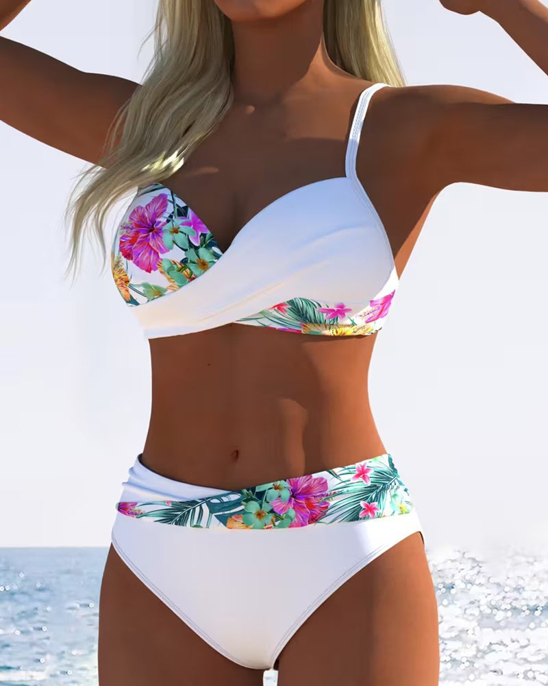 Women's See Through Bikini | Floral Print Thin Straps