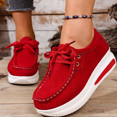 Women's Platform Sneakers | Lace Up Cushioned Suede