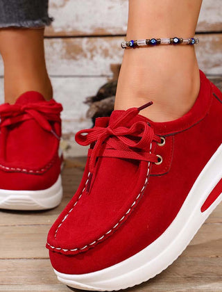 Women's Platform Sneakers | Lace Up Cushioned Suede