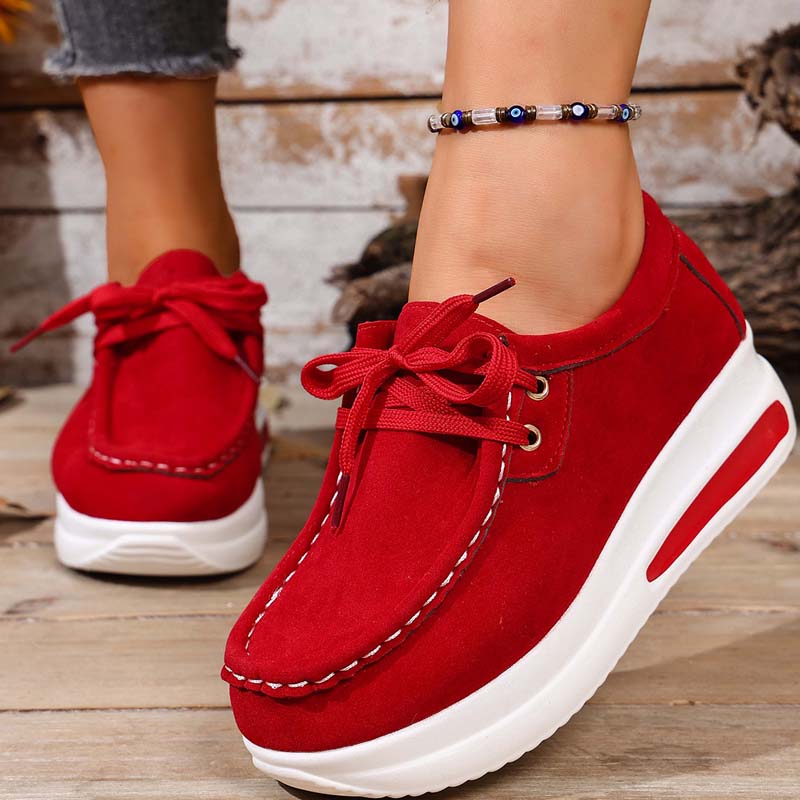 Women's Platform Sneakers | Lace Up Cushioned Suede