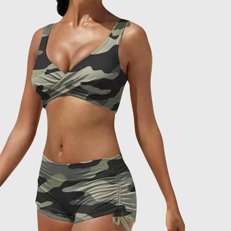 Women's Bikini | Wrap Neckline Sleeveless Drawstring