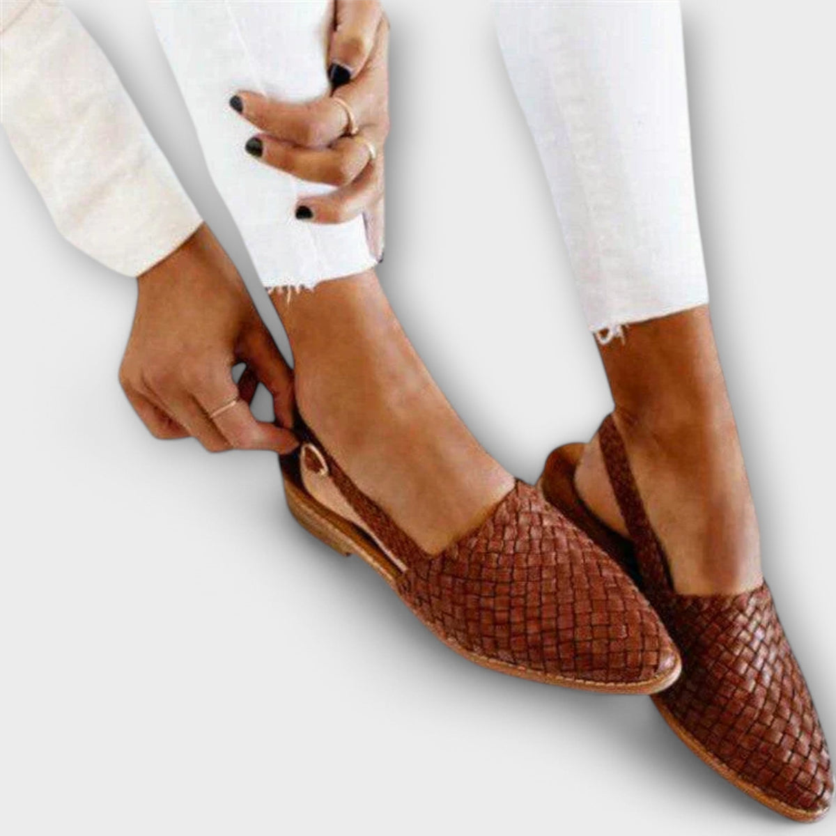 Woven Slingback Flats For Women | Pointed Toe Slip-On Slingback
