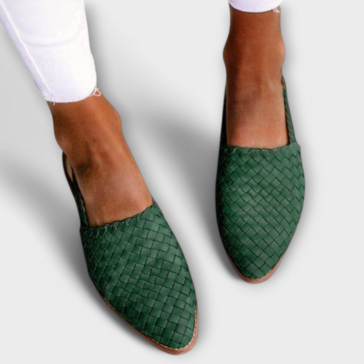 Woven Slingback Flats For Women | Pointed Toe Slip-On Slingback