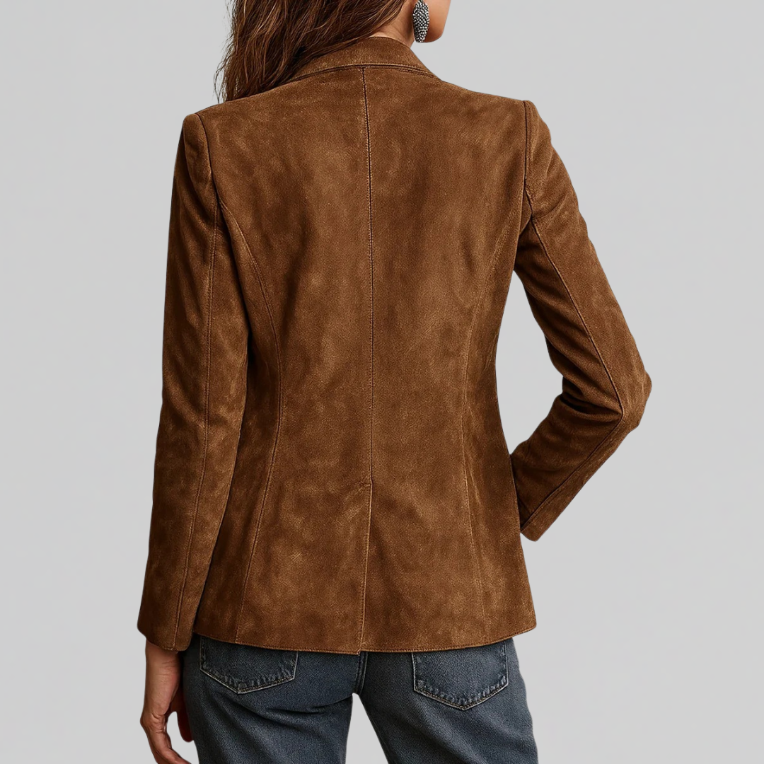 Women's Blazer | Suede-Touch Button-Front Tailored