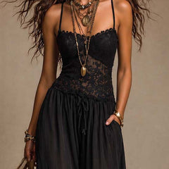 Women's Playsuit | Lace Camisole Sleeveless Wide Leg