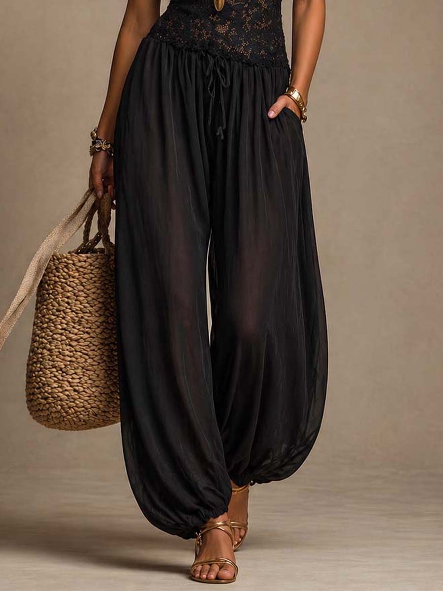 Women's Playsuit | Lace Camisole Sleeveless Wide Leg