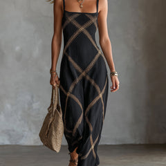 Women's Beach Dress | Maxi Length Square Neck Sleeveless