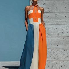 Women's Smocked Dress | Halter Keyhole Strapless Maxi