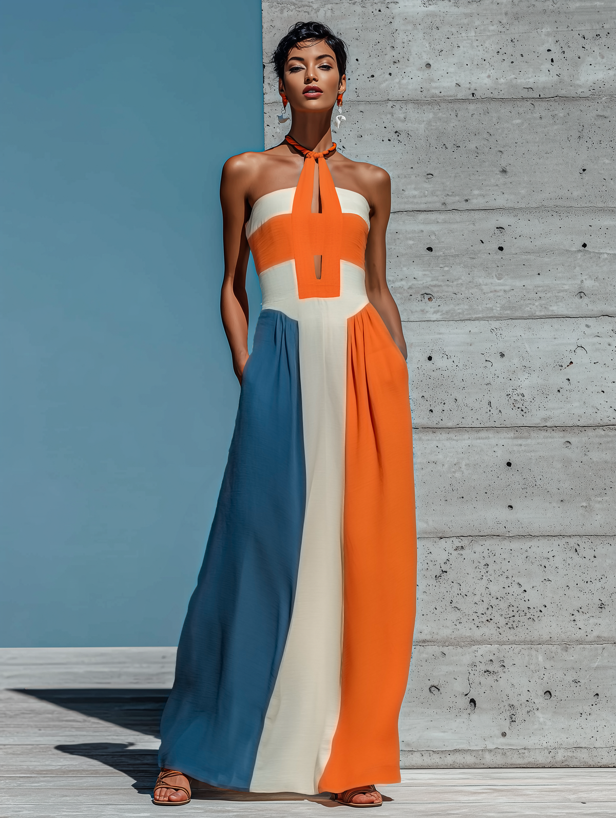 Women's Smocked Dress | Halter Keyhole Strapless Maxi