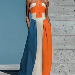 Women's Smocked Dress | Halter Keyhole Strapless Maxi