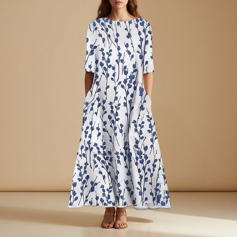 White / Blue Floral