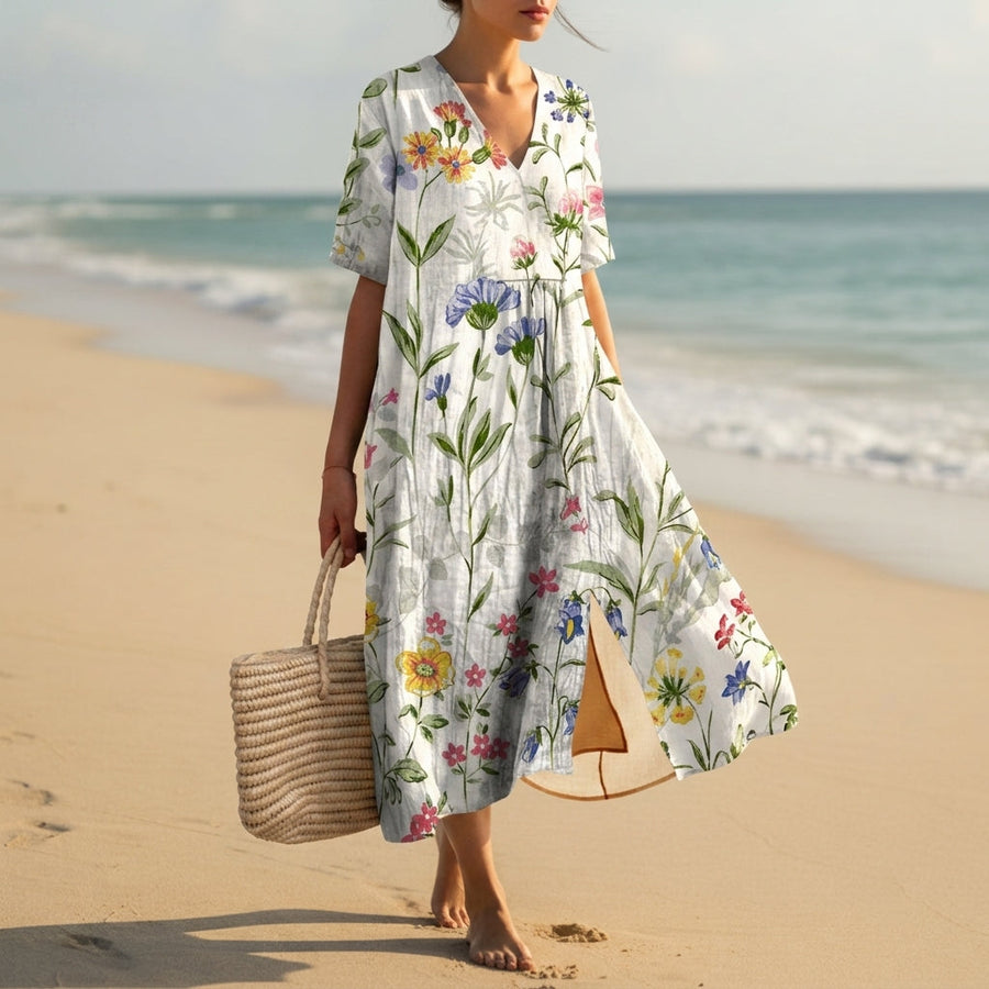 White Multicolor Floral