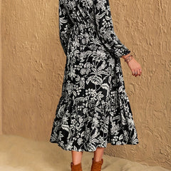 Women's Lace Dress | V-Neck Floral Long Sleeve