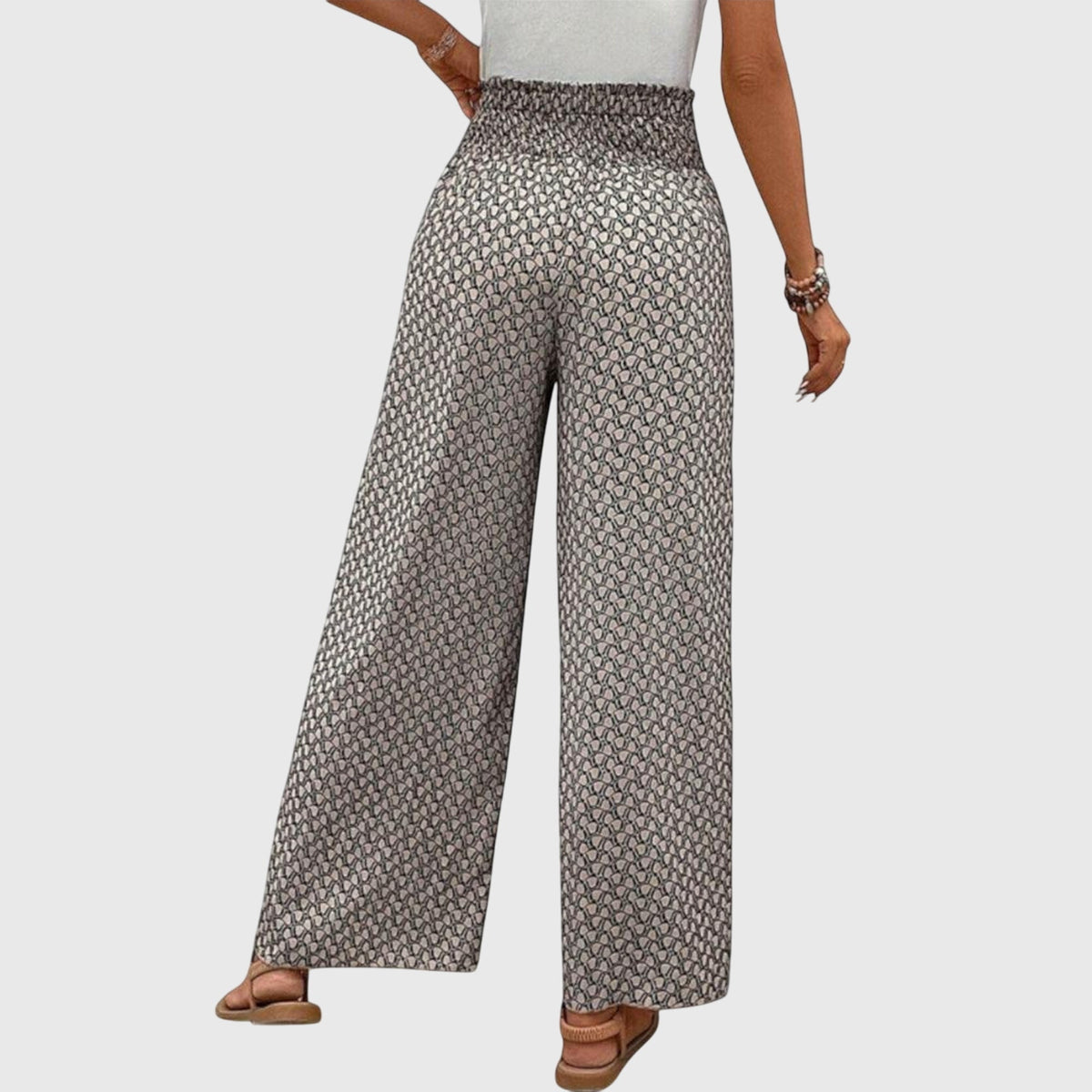 Women's Palazzo Pants | High Waist Wide Leg Drawstring Print