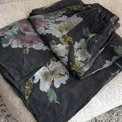 Women's Linen Pants | Floral Print Casual Elastic Waist