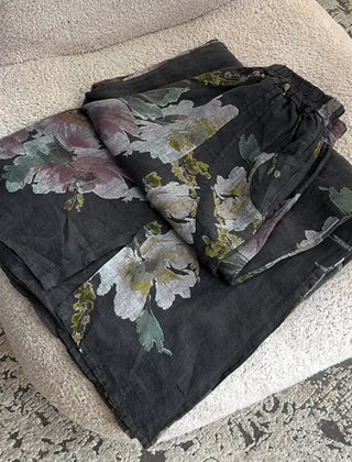 Women's Linen Pants | Floral Print Casual Elastic Waist