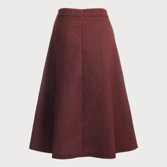 Women's Midi Skirt | A-Line High Waist Tweed
