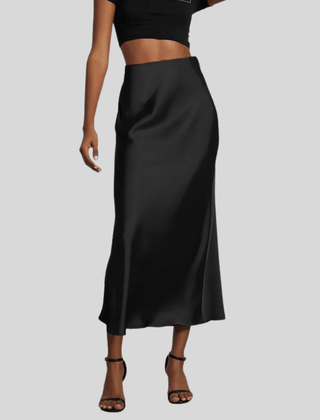 Women's Satin Skirt | Midi Length High Waist Fishtail
