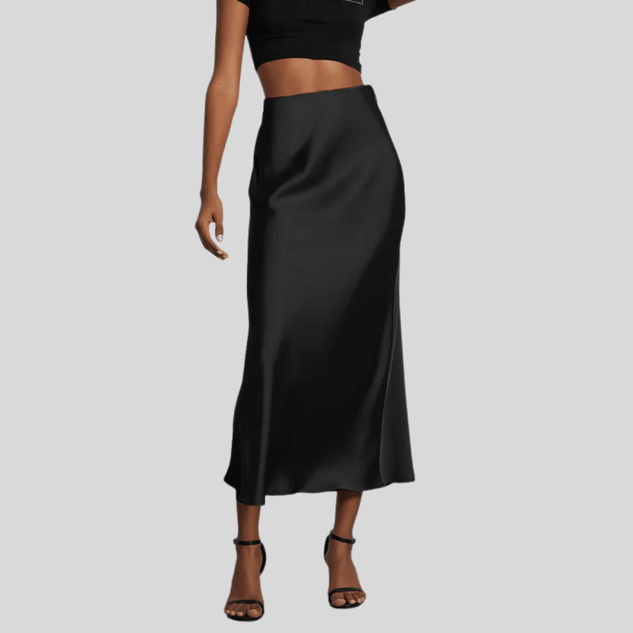 Women's Satin Skirt | Midi Length High Waist Fishtail