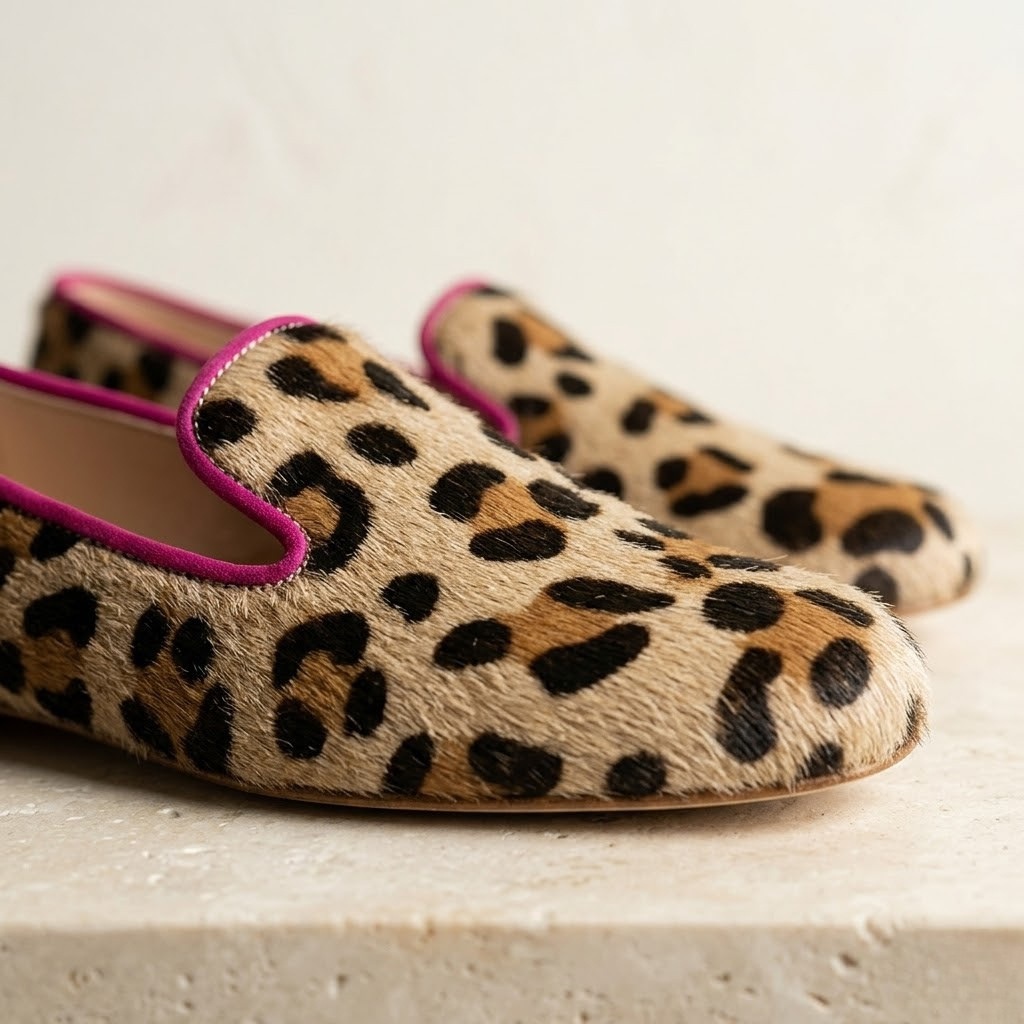 Women's Ballet Flats | Leopard Print Loafer Slip On Flat