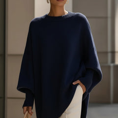 Women's Wool Sweater | Oversized Knit Crew Neck Drop Shoulder