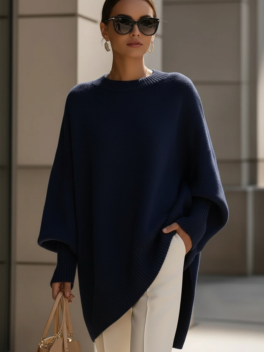Women's Wool Sweater | Oversized Knit Crew Neck Drop Shoulder