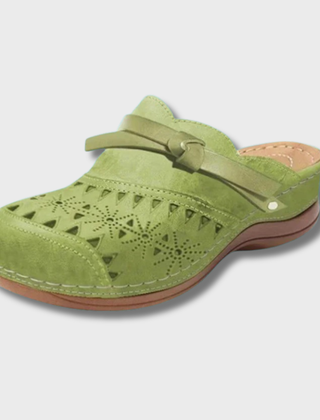 Women's Mules | Hollow-Out Design Bow Closure Flat Sole