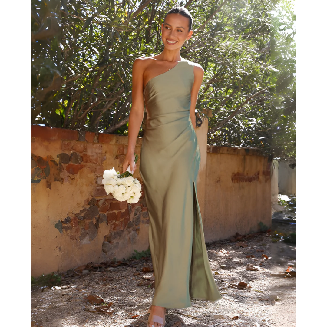 Women's Formal Dress | One Shoulder Maxi Asymmetrical Slit