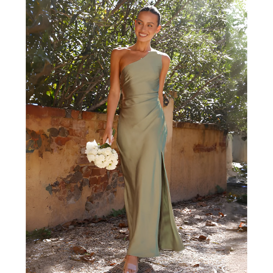 Women's Formal Dress | One Shoulder Maxi Asymmetrical Slit
