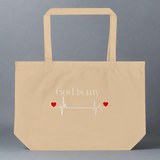 God is my Lifeline Large Tote Bag