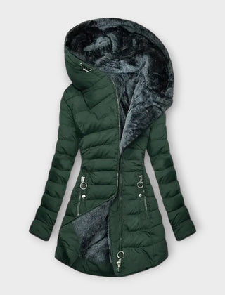 Women's Winter Coat | Oversized Hood Quilted Zip Front