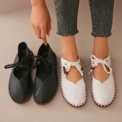 Women's Ballet Flats | Lace-Up Leather Casual