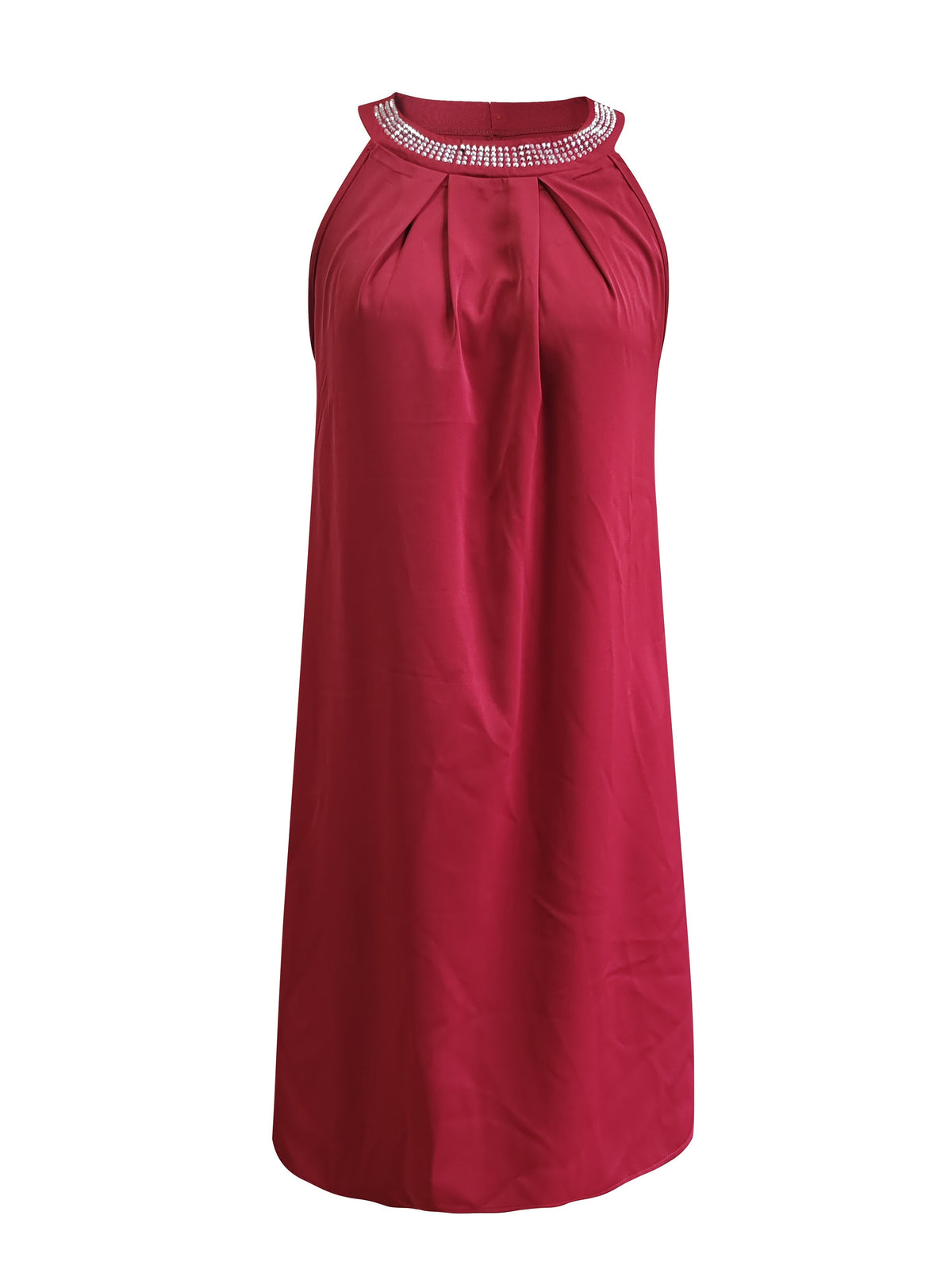 Women's Sparkle Dress | Midi Draped Sleeveless Embellished
