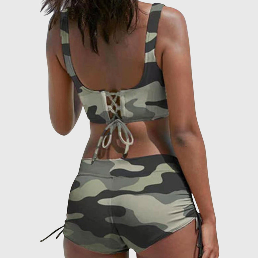 Women's Bikini | Wrap Neckline Sleeveless Drawstring