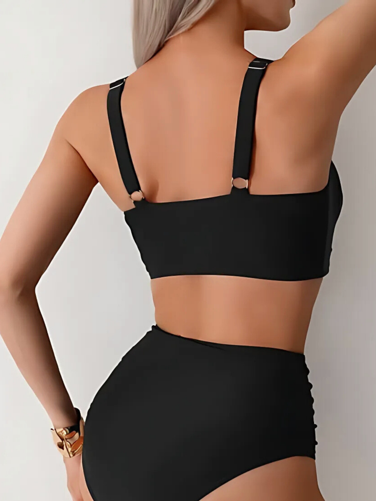 Women's Bandeau Bikini | Sweetheart Neckline Ruched High Waist