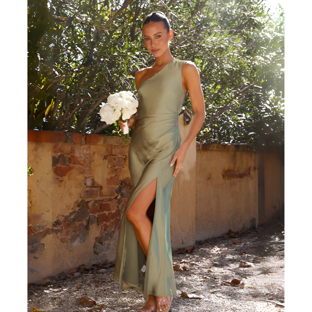 Women's Formal Dress | One Shoulder Maxi Asymmetrical Slit