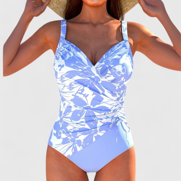 Women's Une Piece Swimwear | Wrap Neckline Tummy Control